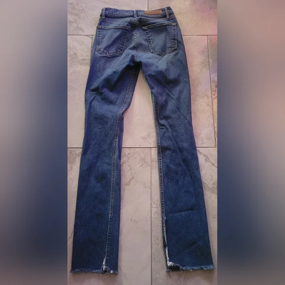 GRLFRND Split Hem 'Addison'‎ Jeans Beginners Luck Wash 24 Button Fly Made In USA - Picture 5 of 12